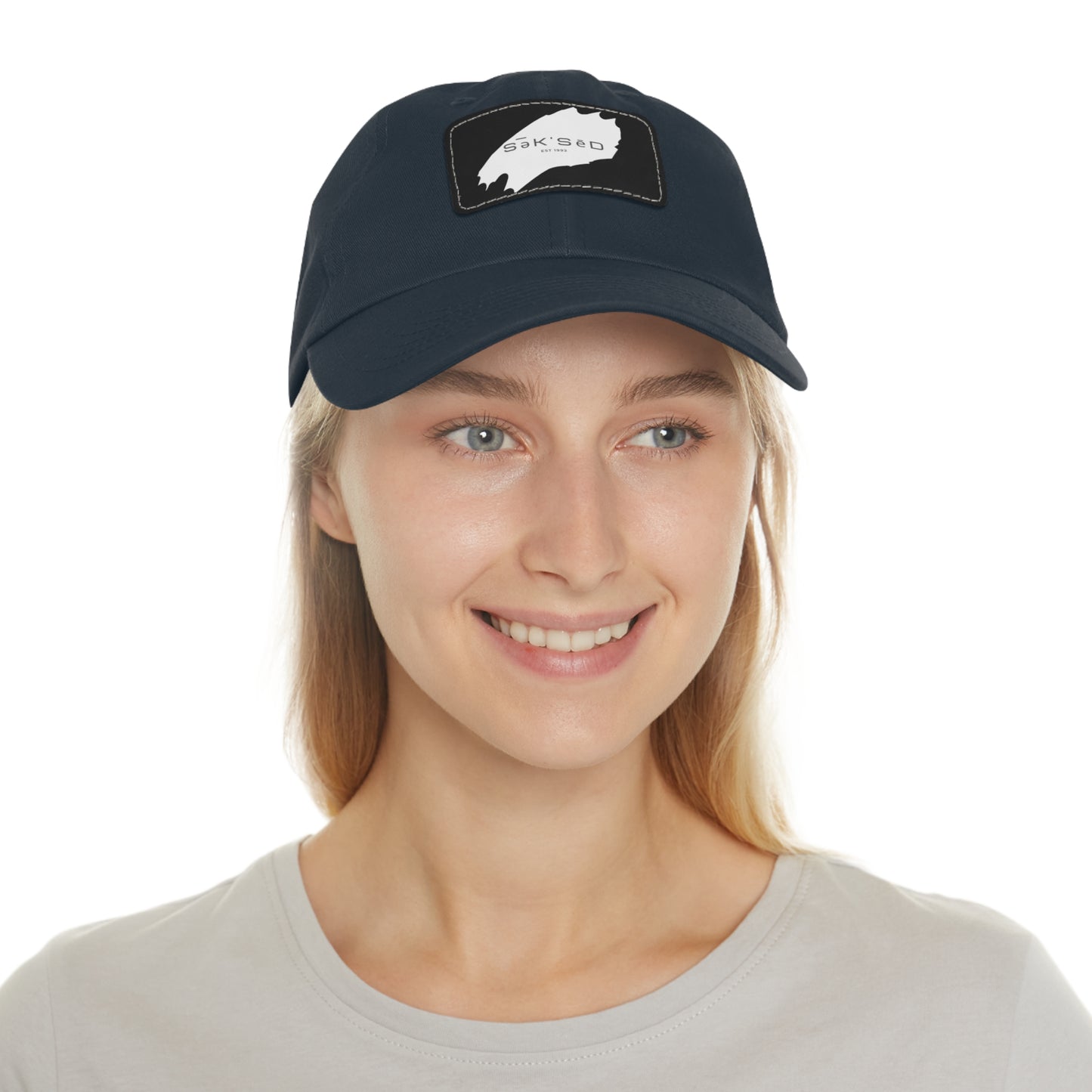 ANYONE CAN SUCCEED Dad Hat with Rectangular Leather Patch