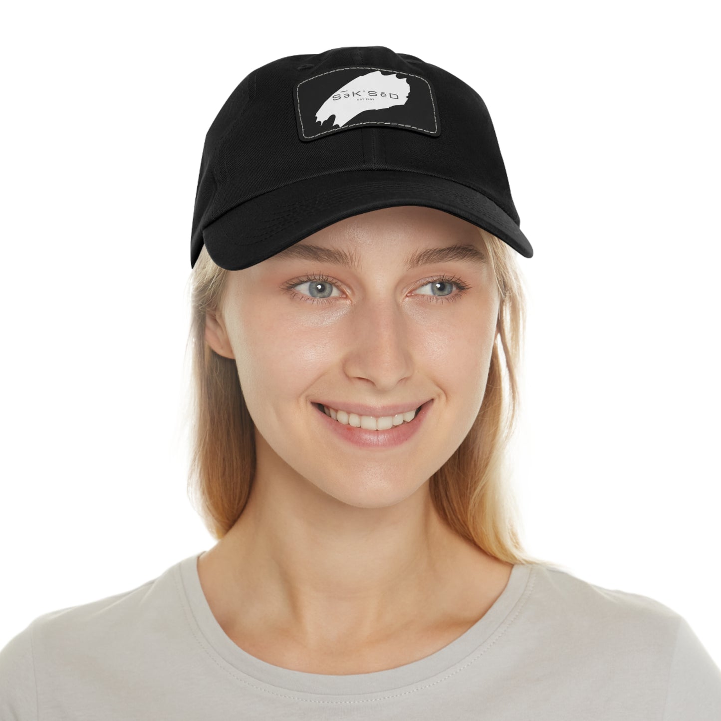 ANYONE CAN SUCCEED Dad Hat with Rectangular Leather Patch