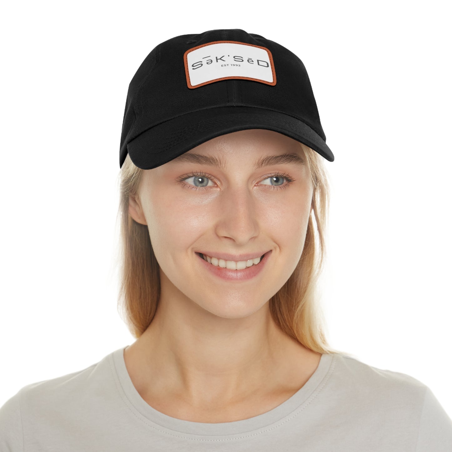 ANYONE CAN SUCCEED Dad Hat with Rectangular Leather Patch