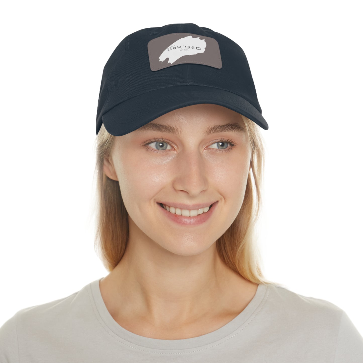 ANYONE CAN SUCCEED Dad Hat with Rectangular Leather Patch