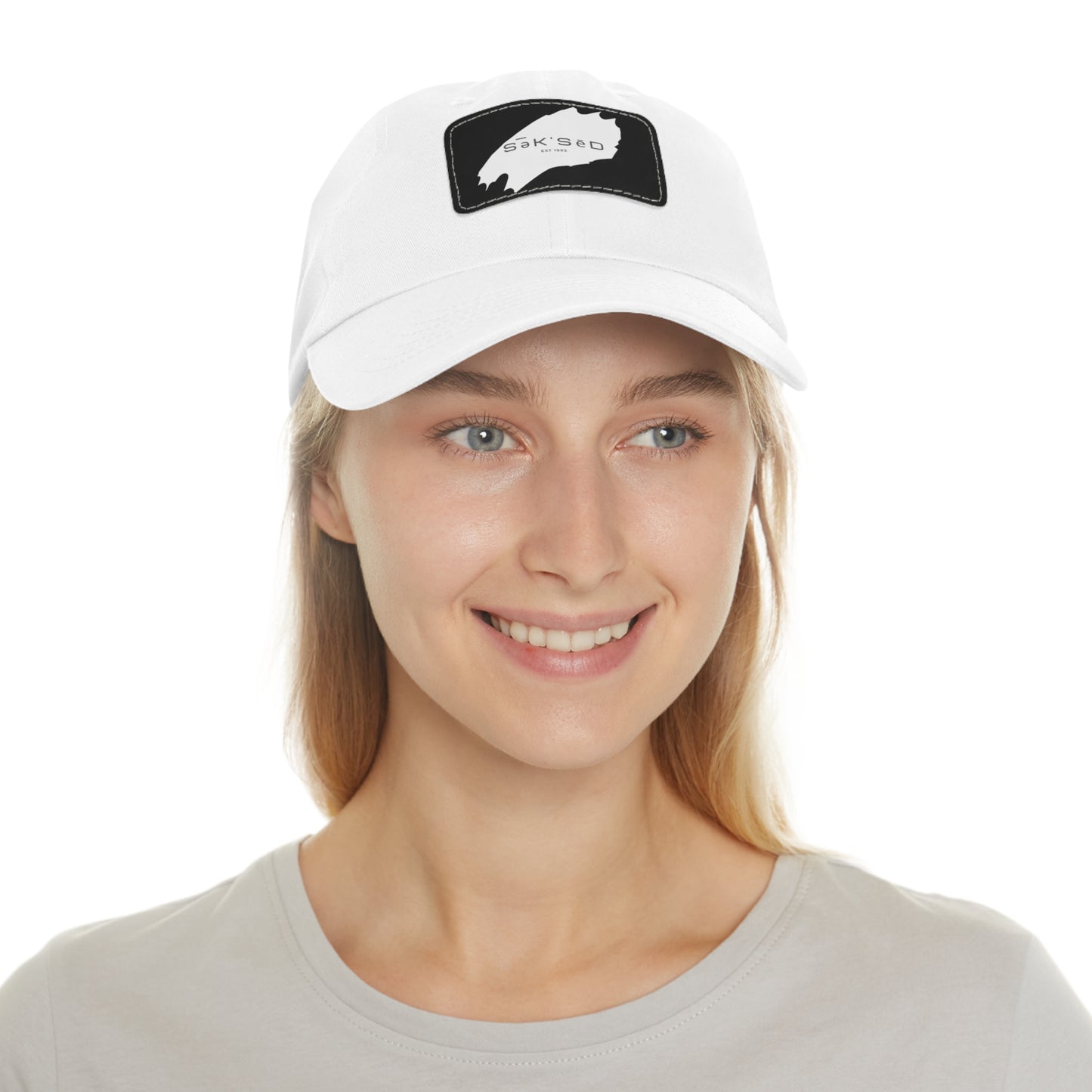 ANYONE CAN SUCCEED Dad Hat with Rectangular Leather Patch