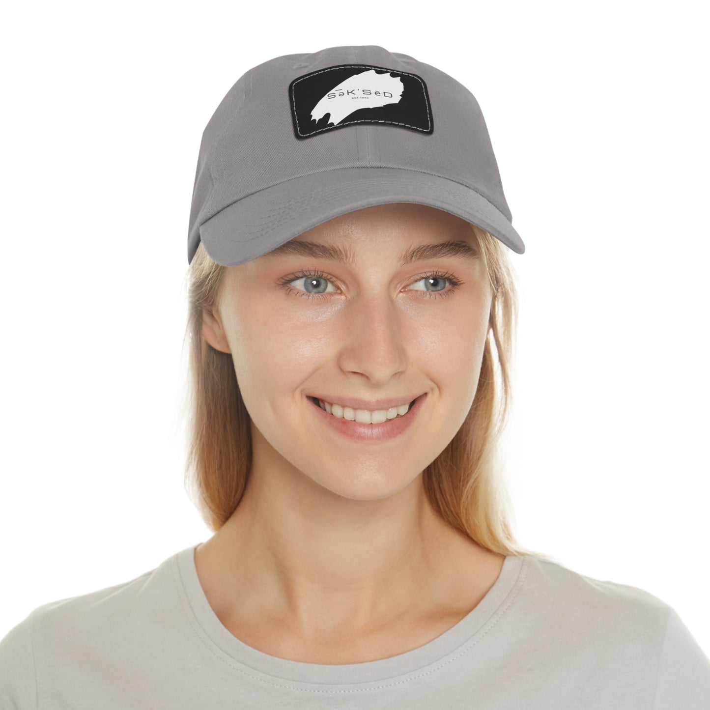 ANYONE CAN SUCCEED Dad Hat with Rectangular Leather Patch