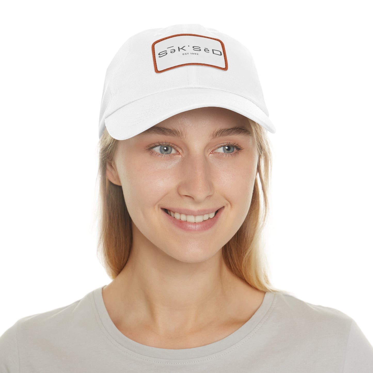 ANYONE CAN SUCCEED Dad Hat with Rectangular Leather Patch