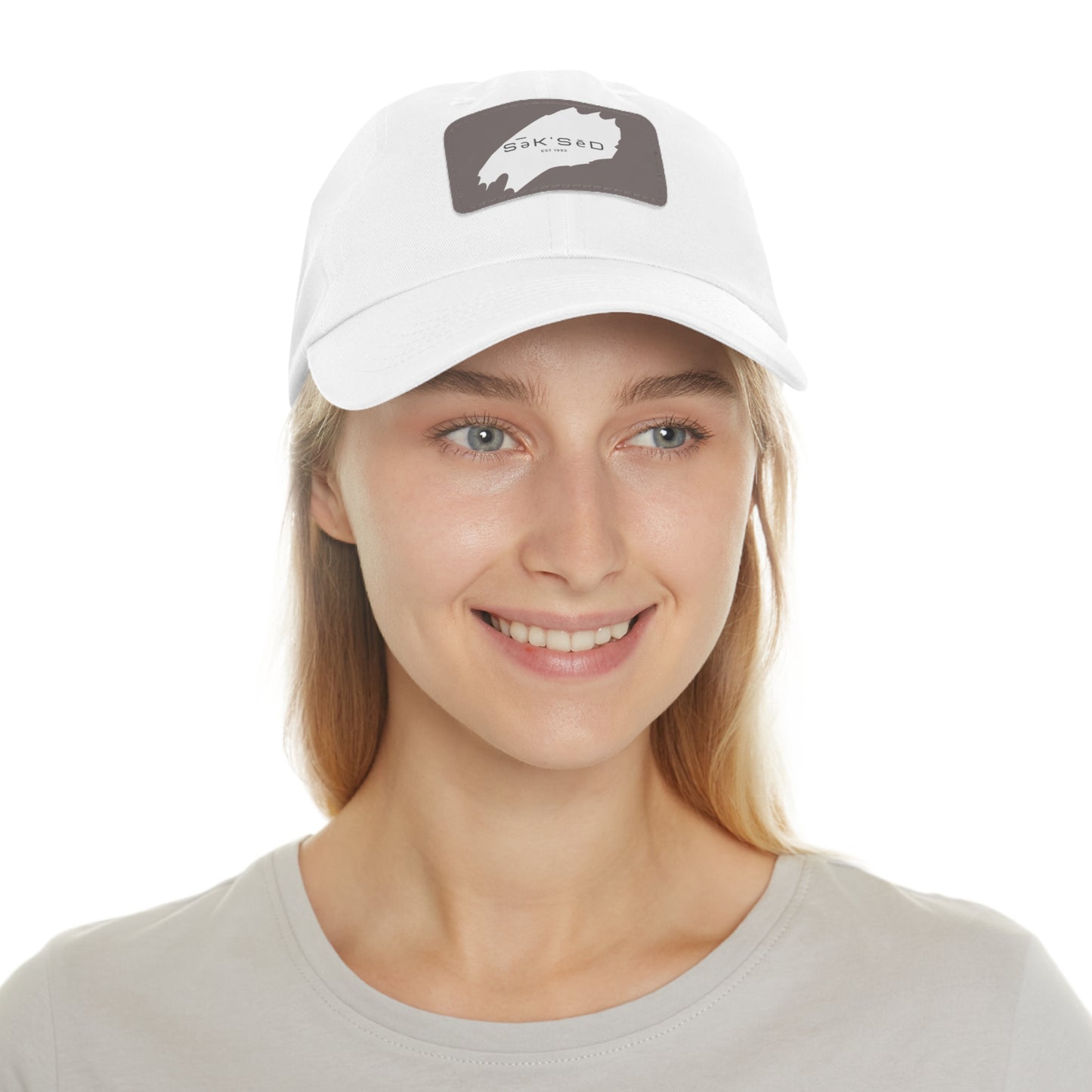 ANYONE CAN SUCCEED Dad Hat with Rectangular Leather Patch