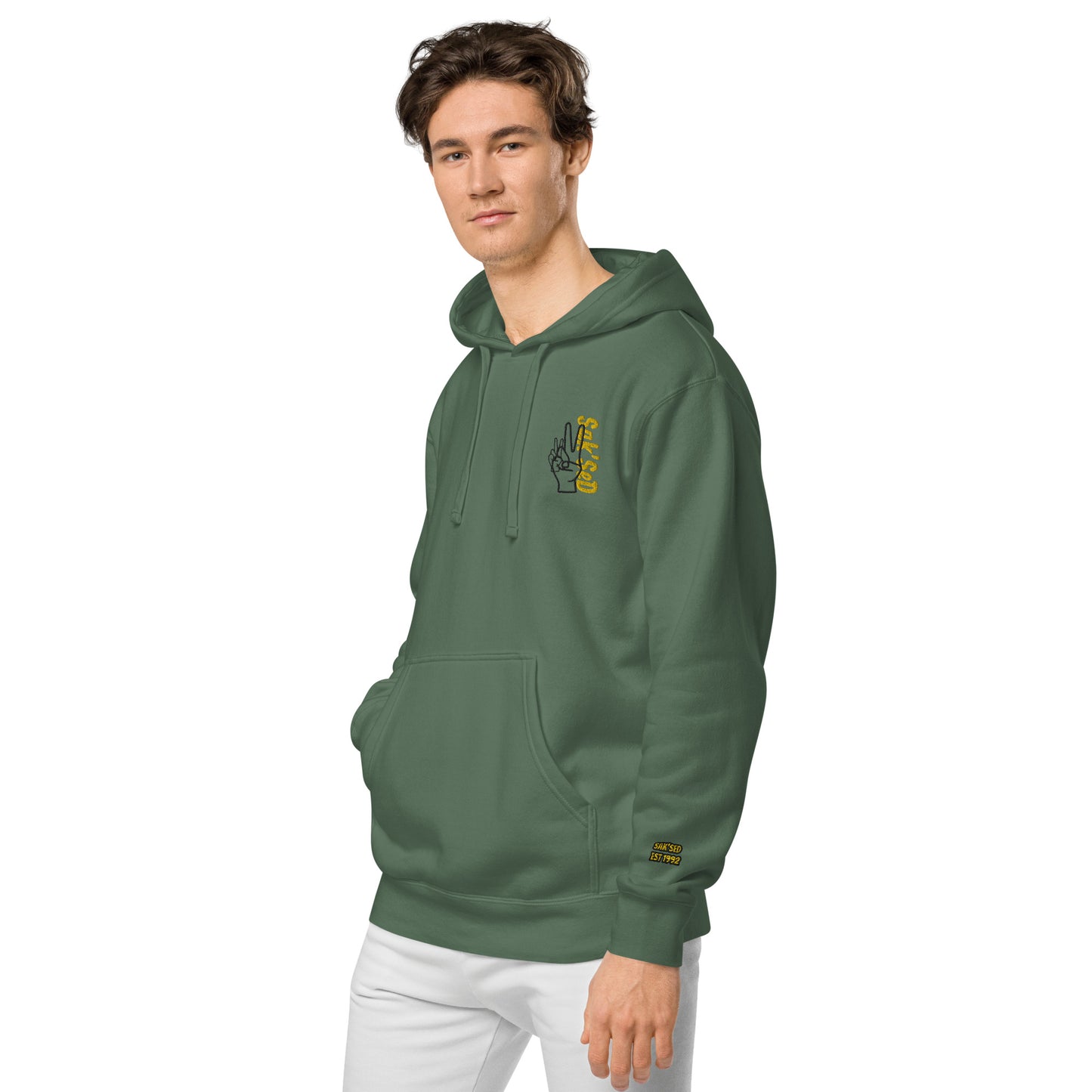 "Elevate Your Style with the Unisex Pigment-Dyed Hoodie by ANYONE CAN SUCCEED QUALITY."