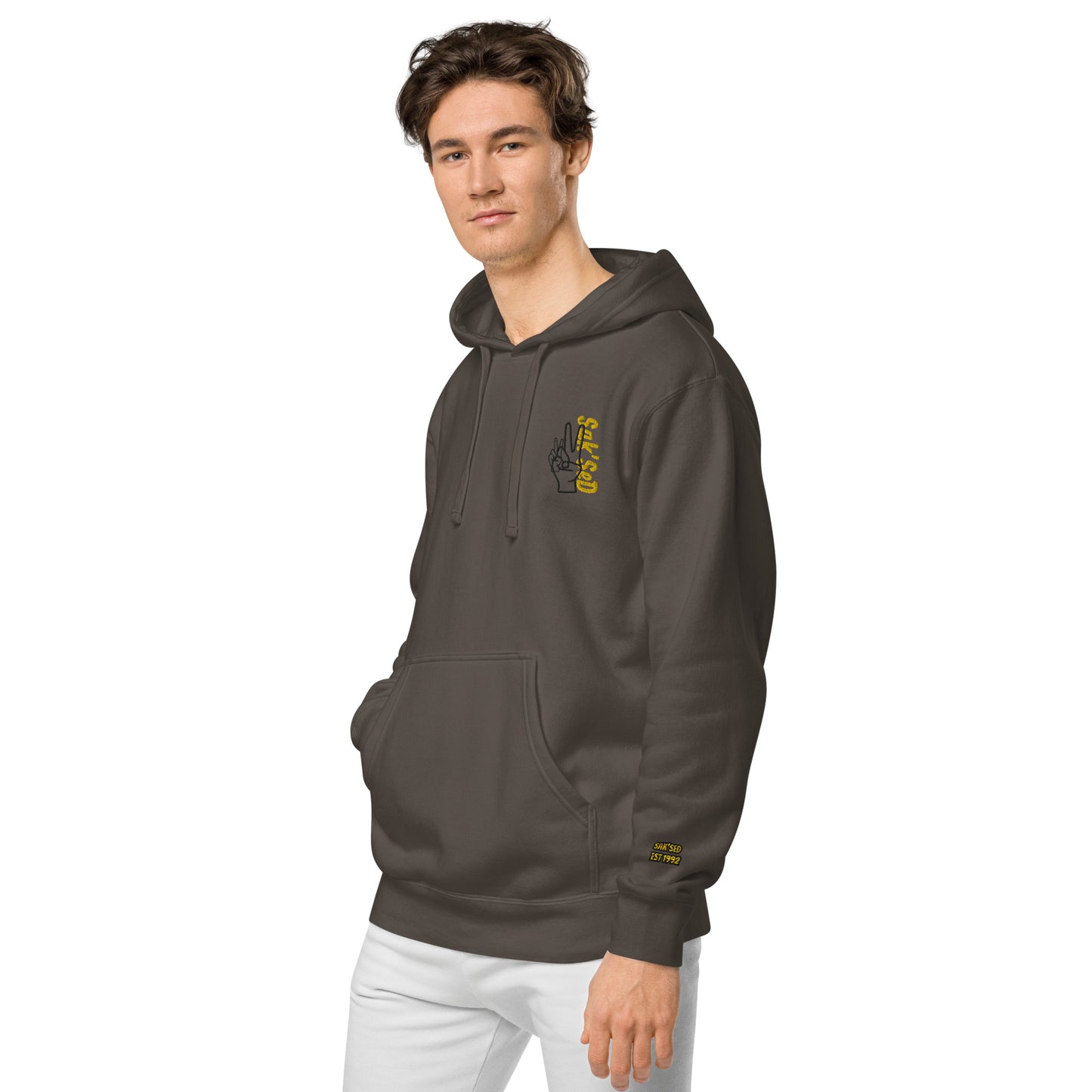 "Elevate Your Style with the Unisex Pigment-Dyed Hoodie by ANYONE CAN SUCCEED QUALITY."