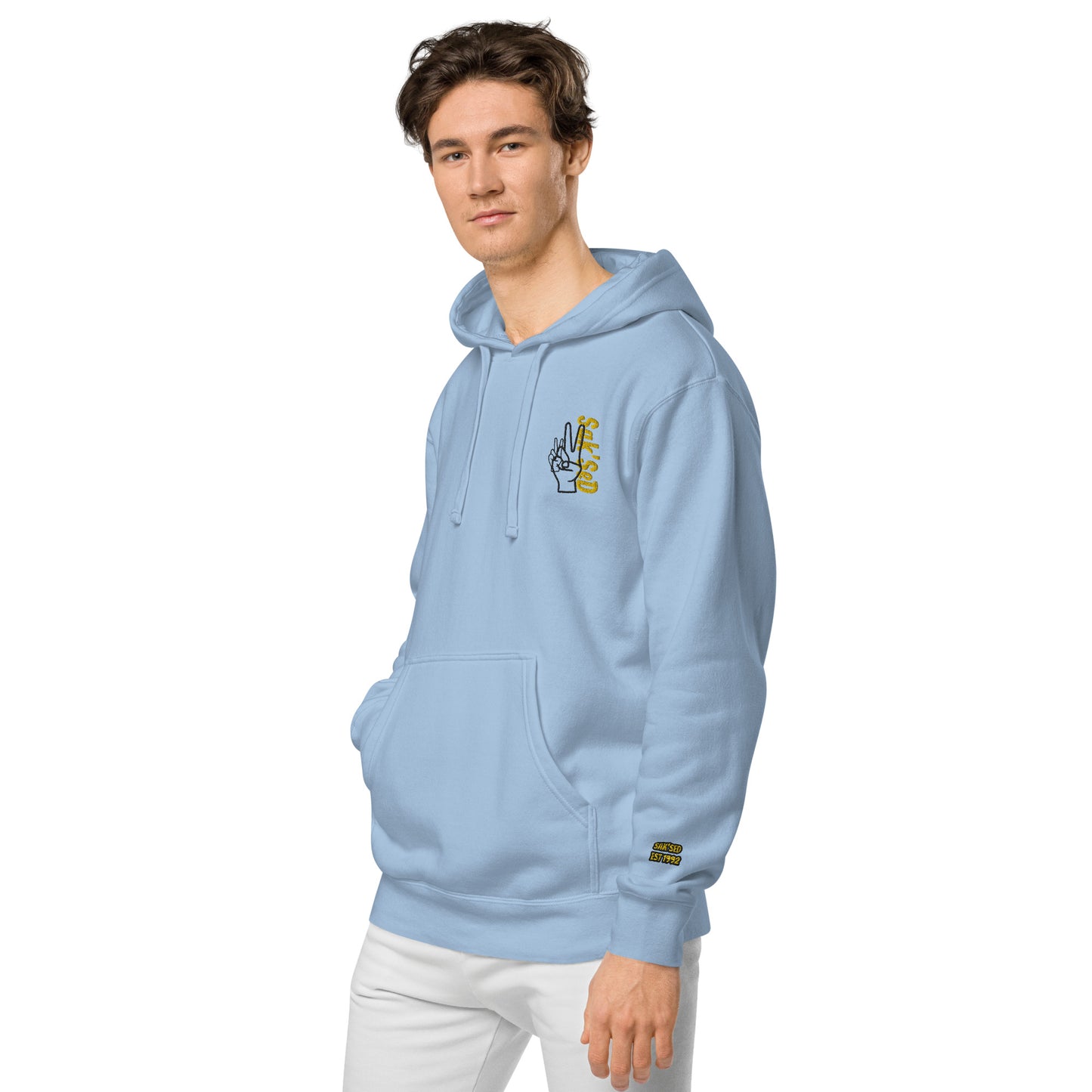 "Elevate Your Style with the Unisex Pigment-Dyed Hoodie by ANYONE CAN SUCCEED QUALITY."