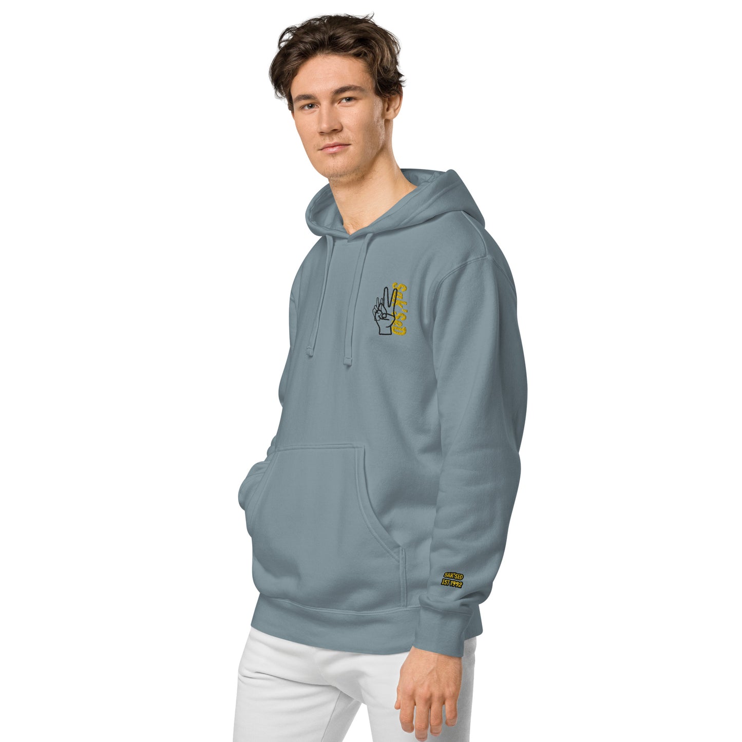 "Elevate Your Style with the Unisex Pigment-Dyed Hoodie by ANYONE CAN SUCCEED QUALITY."