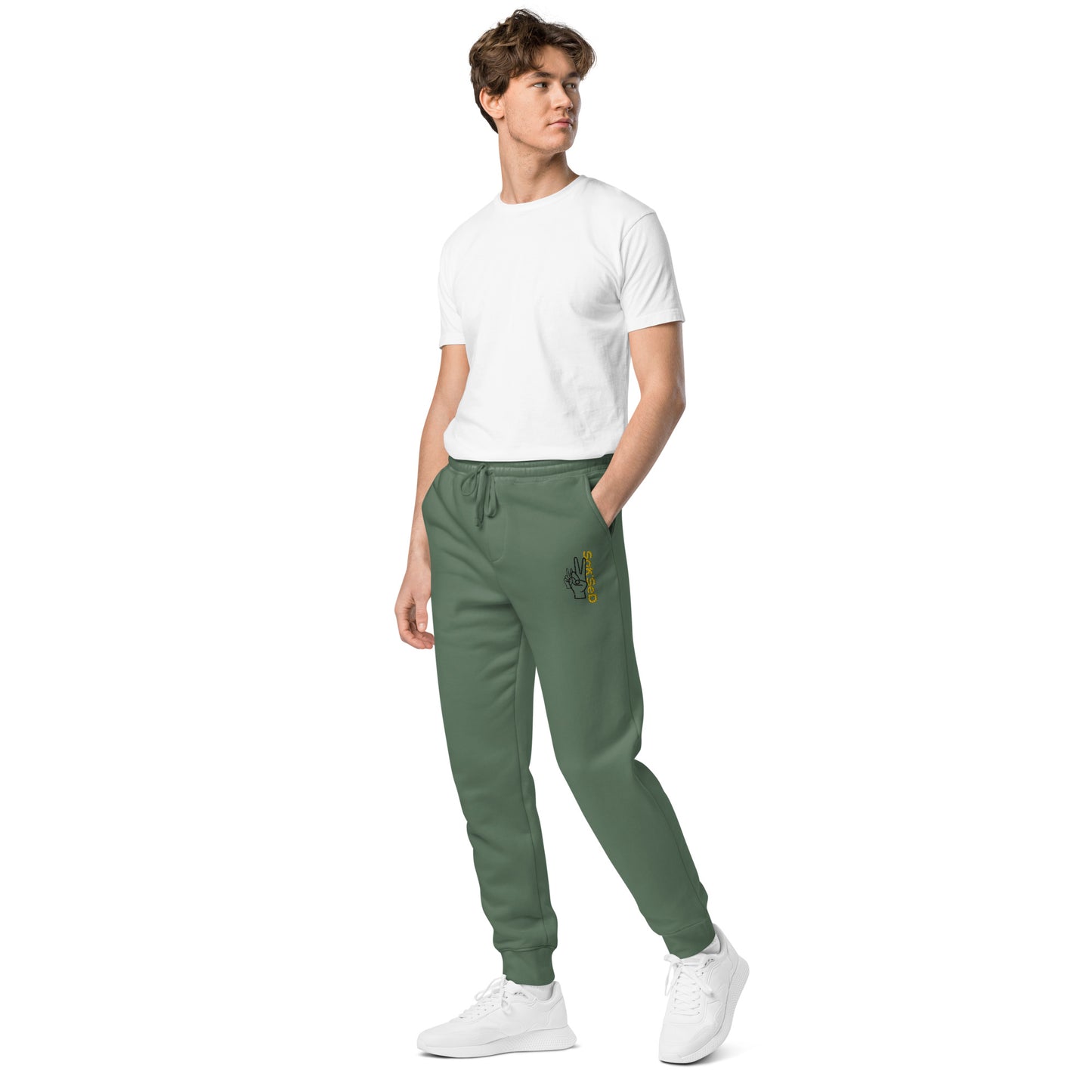 "Introducing the High-Quality Unisex Pigment-Dyed Sweatpants by ANYONE CAN SUCCEED QUALITY."